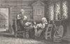 NORWAY. Sunday in Norway 1890 old antique vintage print picture