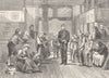 NORWAY. The schoolmaster catechising in Hitterdal Church 1890 old print