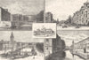 SWEDEN. Views in Gothenburg 1890 old antique vintage print picture