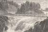 SWEDEN. Toppo Fall, Trollhatta (Trollhattan) 1890 old antique print picture