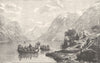 NORWAY. The Return from the Wedding, Hardangerfjord 1890 old antique print