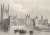 BUILDINGS. New houses of Parliaments c1856 old antique vintage print picture