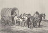 MARKETS. The French Market Waggon c1856 old antique vintage print picture