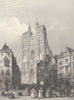 FRANCE. Abbeville Cathedral c1856 old antique vintage print picture