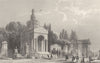 PARIS. Monuments in Pere la Chaise c1856 old antique vintage print picture