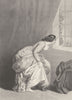 PRETTY LADIES. watching his departure c1856 old antique vintage print picture