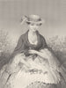 PRETTY LADIES. Genevieve c1856 old antique vintage print picture
