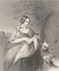 PRETTY LADIES. The pets c1856 old antique vintage print picture