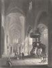 BELGIUM. Cathedral of St Bavon(Ghent) c1856 old antique vintage print picture