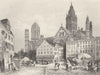 GERMANY. Mainz Cathedral c1856 old antique vintage print picture