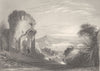 GERMANY. Donaustauf(Ruine) c1856 old antique vintage print picture
