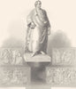 GERMANY. Gothe. Monument, Frankfurt a/m c1856 old antique print picture