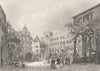 GERMANY. Court yard of Heidelberg c1856 old antique vintage print picture