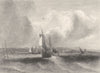 HANTS. Hurst Castle, Lymington River, Hampshire 1836 old antique print picture