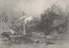 DEVON. Water Mill, Lynn, North 1836 old antique vintage print picture