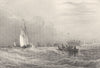 FRANCE. Fort Rouge, Calais 1836 old antique vintage print picture