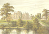 RIPLEY CASTLE, Knaresborough, Yorkshire (Ingilby, Baronet) 1890 old print