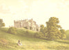 LAMBTON CASTLE, Durham (Earl of Durham) 1891 old antique vintage print picture