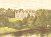 KEELE HALL, Newcastle-under-Lyne, Staffordshire (Sneyd) 1891 old antique print