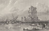 PORTUGAL. Belem Castle, Lisboa; Finden 1833 old antique vintage print picture