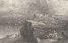 PORTUGAL. Lisboa, from Ft Almeida; Finden 1833 old antique print picture
