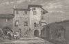 ATHENS. Franciscan Convent-House of Byron; Finden 1833 old antique print