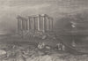 ITALY. Temple of Minerva, Cape Colonna; Finden 1833 old antique print picture