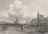 VENICE. Lido & Port St Nicolas; Finden 1833 old antique vintage print picture