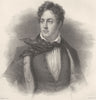 POETS. Lord Byron, age of 17; Finden 1834 old antique vintage print picture