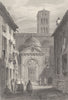 ITALY. Dante's Tome(Ravenna); Finden 1834 old antique vintage print picture