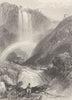 ITALY. Falls of Terni ; Finden 1834 old antique vintage print picture