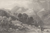 ITALY. Licenza ; Finden 1834 old antique vintage print picture