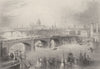 General view of London, from Southwark. BARTLETT 1842 old antique print