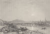 Berwick, from the south east. Northumberland. FINDEN 1842 old antique print