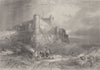 Bamburgh, from the north west. Northumberland. FINDEN 1842 old antique print