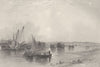 Chatham, with the dockyard. Kent. FINDEN 1842 old antique print picture