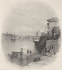 Cowes, Isle of Wight. FINDEN 1842 old antique vintage print picture