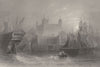The Tower of London. Traitors' Gate. BARTLETT 1842 old antique print picture