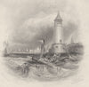 Entrance to the port of Berwick-upon-Tweed. Northumberland. FINDEN 1842 print