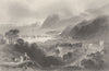 Port Penrhyn and Bangor. Wales. BARTLETT 1842 old antique print picture