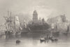 Redcliffe church and basin, Bristol. Gloucestershire. BARTLETT 1842 old print