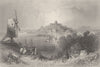 Rye, Sussex, with its ancient gate & church. BARTLETT 1842 old antique print