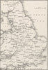 UK. Sketch map of England and Wales 1874 old antique vintage plan chart