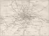 LONDON. Sketch map of Environs 1874 old antique vintage plan chart