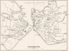 HANTS. Portsmouth town plan 1874 old antique vintage map chart