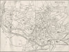 GLOS. Bristol town plan 1874 old antique vintage map chart