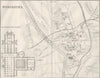 WORCS. Worcester town plan 1874 old antique vintage map chart