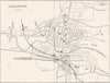 WARCS. Leamington town plan 1874 old antique vintage map chart
