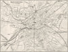 LANCS. Manchester & Salford town plan 1874 old antique vintage map chart