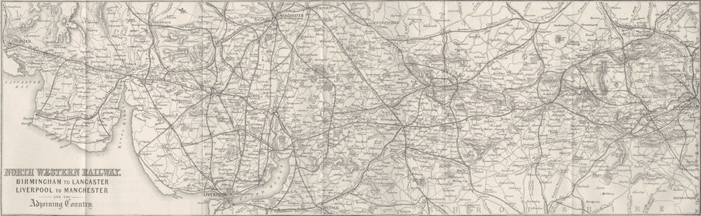 NW RAIL. Birmingham, Liverpool, Manchester 1874 old antique map plan chart